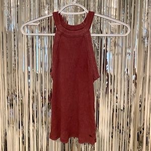Wine colored high neck tank top
